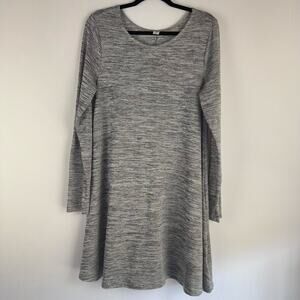 Old Navy Women Gray Knit Dress X-Large Swing Long Sleeve Comfortable Babydoll